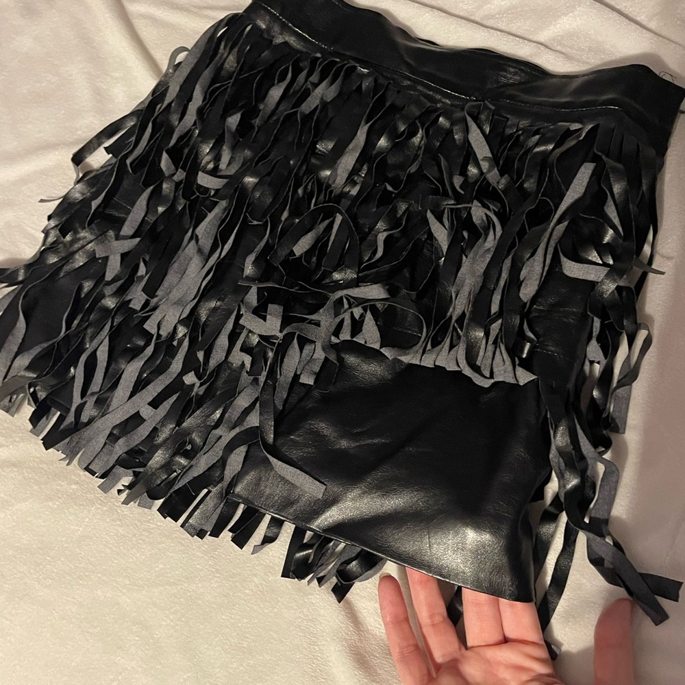 HAODUOYI Black Ruffled Mini Skirt Cocktail
